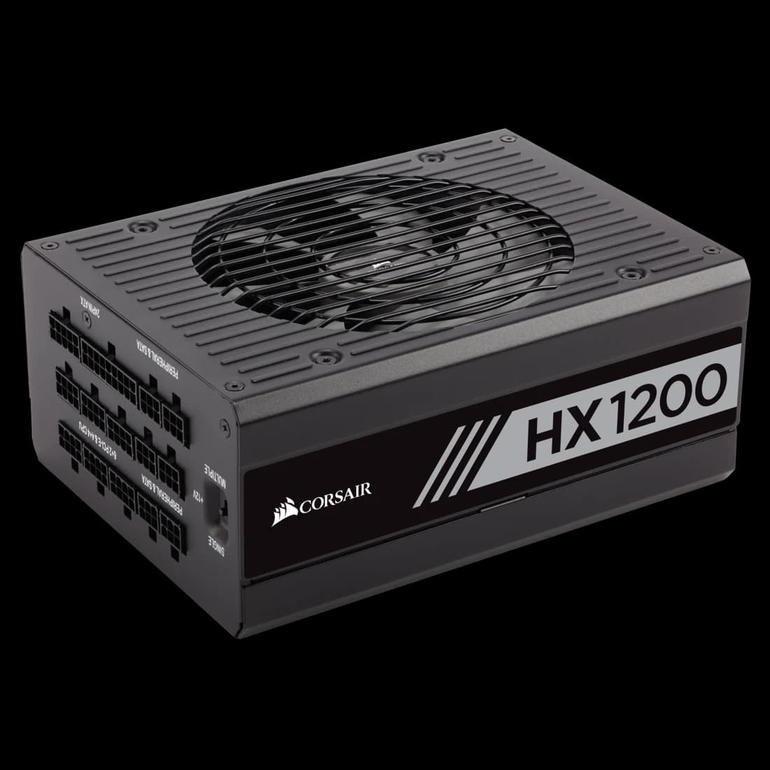 مزود طاقة Corsair HX1200 بقدرة 1200 واط من الجانب