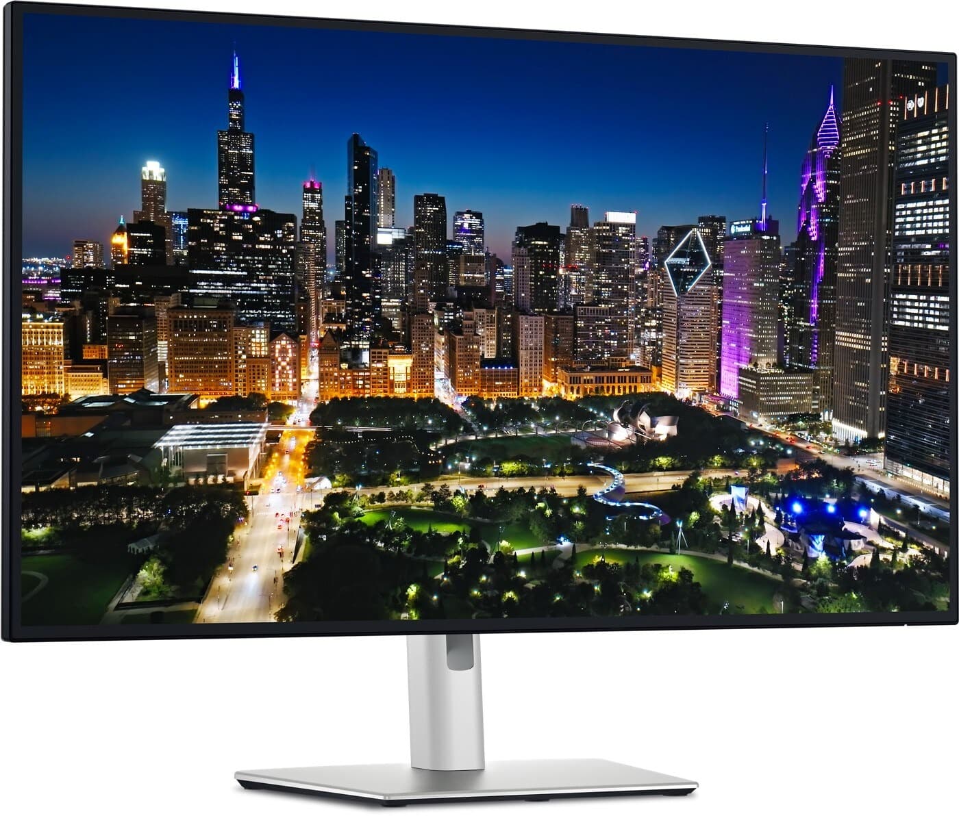 شاشة Dell UltraSharp مقاس 32 بوصة على قاعدتها