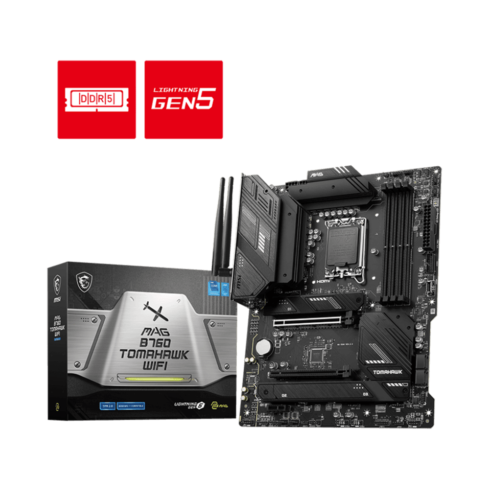 لوحة أم MSI MAG B760 TOMAHAWK وعلبتها