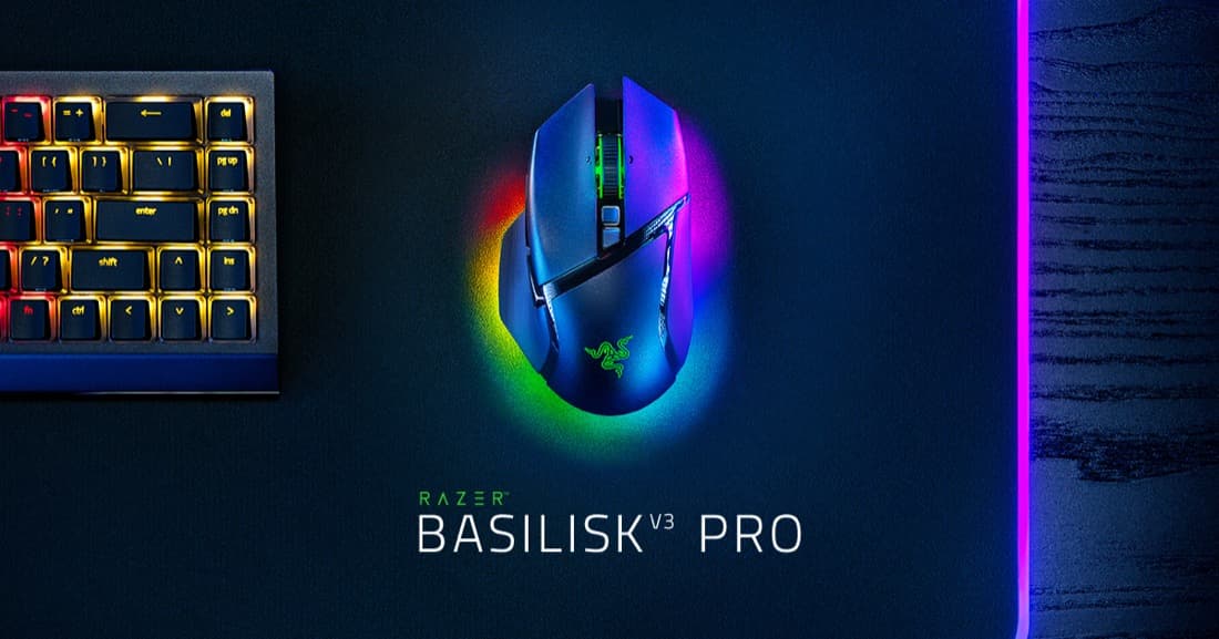 ماوس Razer Basilisk V3 Pro بإضاءة ملوّنة