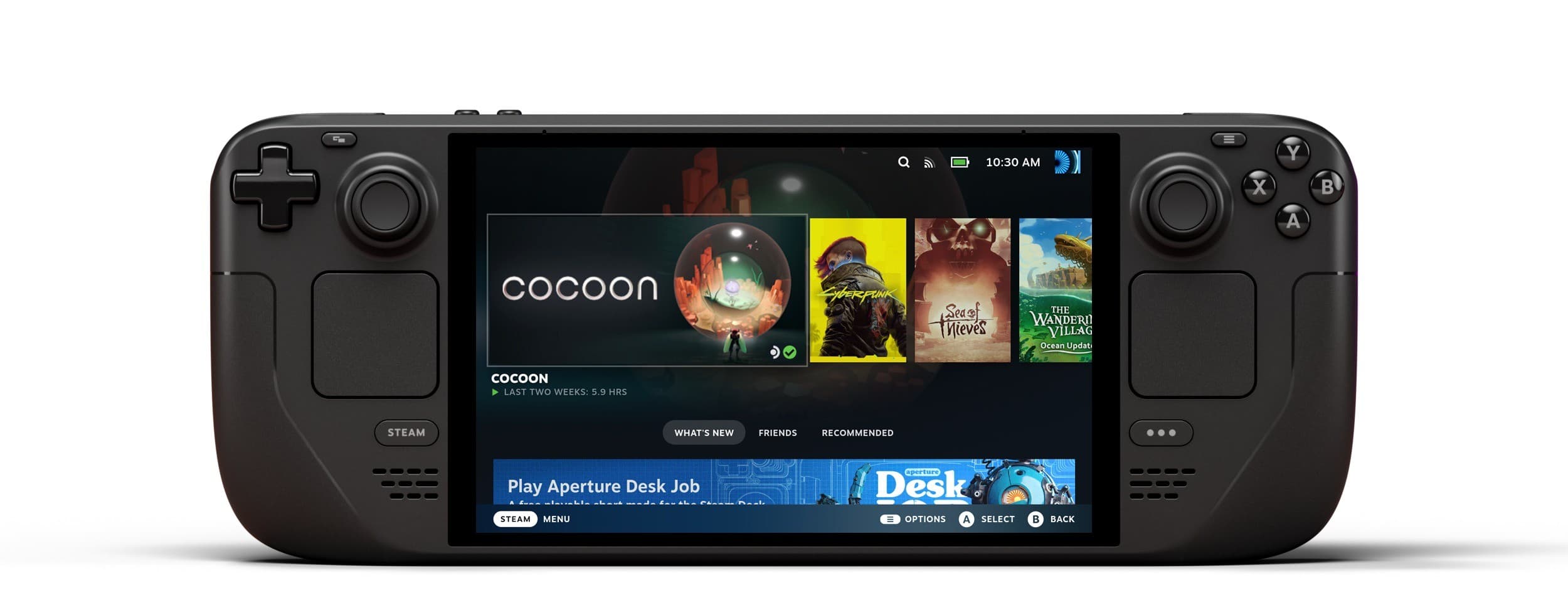 جهاز Steam Deck OLED من الأمام