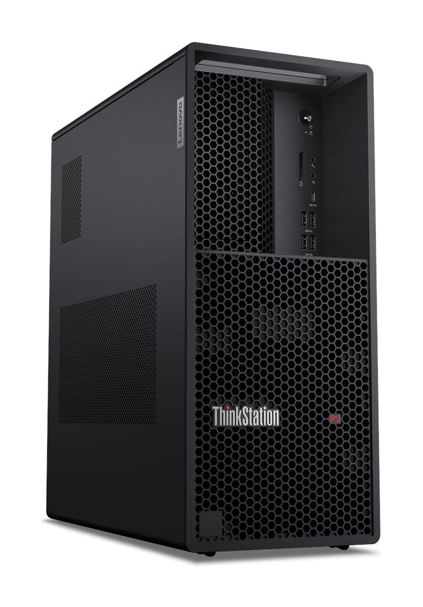 محطة عمل ThinkStation P3 Tower من الأمام
